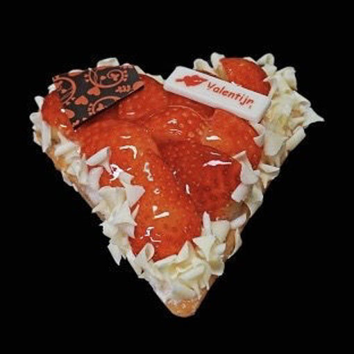 Afbeelding van Valentijn hart vlaaitje met aardbeien